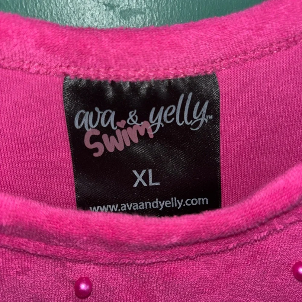 Ava & Yelly Swim XL cropped terry top and shorts set